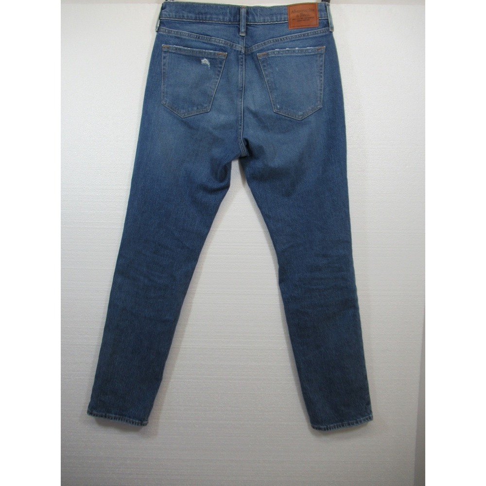 Abercrombie & Fitch Distressed Vintage Stretch Straight Jeans Men 31x34 Blue